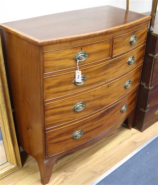 A Regency mahogany bowfront chest W.104cm